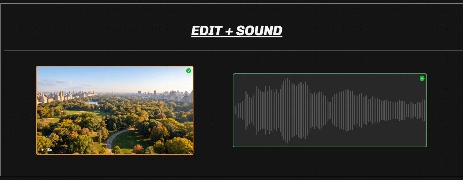 Edit and sound board with picture lock and audio waveform