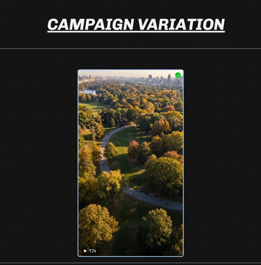 Campaign variation board showing the vertical recompose